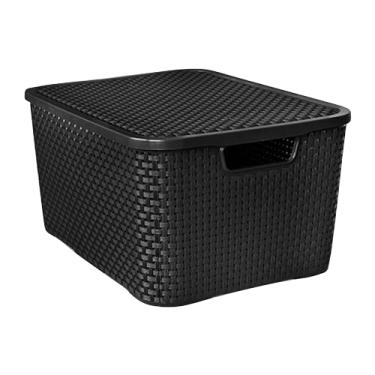 Imagem de Caixa Organizadora Rattan Empilhavel Resistente - 20 Litros