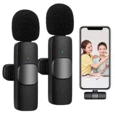 Imagem de Microfone de Lapela Duplo Sem Fio Bluetooth USB-C Compatível com iPhone 15 Todos e Samsung (Microfone Lapela Duplo USB Tipo C)