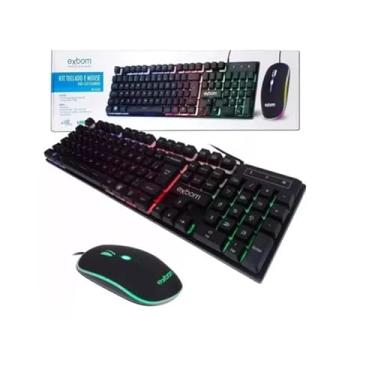 Imagem de Kit de teclado e mouse gamer Exbom BK-G550 Português Brasil de cor preto