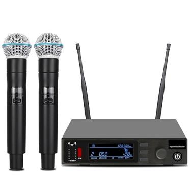 Imagem de SOMILMI Original QXD24 Microfone Profissional Sem Fio Dois Canais Cantando Desempenho de Palco Karaoke Conferência Igreja Palestra (B58)