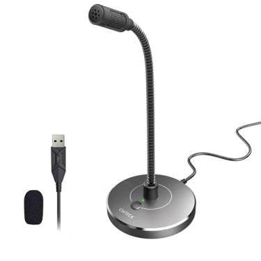 Imagem de CMTECK Microfone USB para computador G009, microfone de mesa com cancelamento de ruído para PC/laptop para bate-papo online, estúdio em casa, podcasting, jogos, Skype, YouTube com função mudo