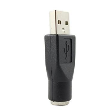 Imagem de SANOXY Adaptador PS/2 fêmea para USB macho - substituição de teclado PS/2 para adaptador USB - M/F (preto)