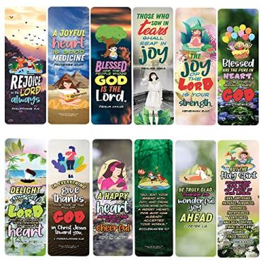 Imagem de NewEights Marcadores de livro Enjoying Life and Joy (5 conjuntos x 6 cartões) – Conjunto de cartas motivacionais diárias – Conjunto de cortadores de página de livro – Ideal para eventos na igreja