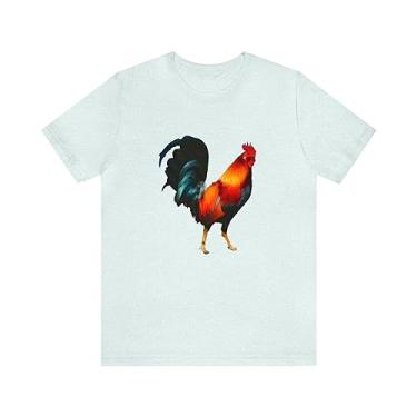 Imagem de Camiseta de manga curta unissex Rooster 'Silas' da Doggylips, Azul gelo mesclado, XXG