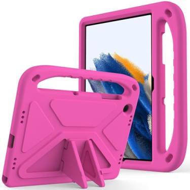 Imagem de Capa compatível com Samsung Galaxy Tab A9 Plus 11 polegadas SM-X210/X215/SM-X216 capa protetora de EVA leve, à prova de choque, com alça de suporte e alça de ombro (Cor: Ro