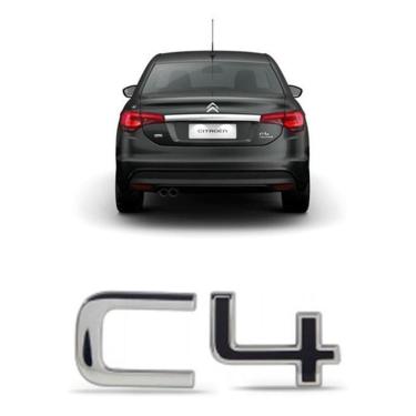 Imagem de Emblema letreiro c4 moderno preto e cromado