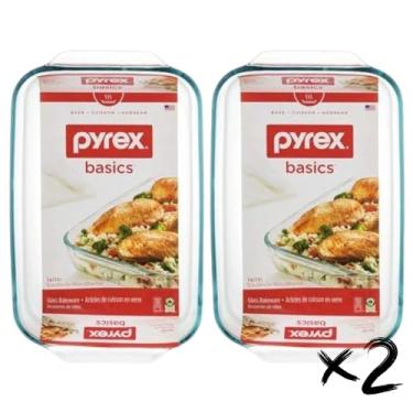 Imagem de Prato de cozimento oblongo de vidro básico Pyrex, transparente, Clear, 3 quart, 1