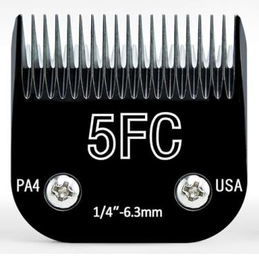 Imagem de Lâminas de aço removíveis para tosar cães de estimação, tamanho 5FC, compatível com corte Andis de comprimento 1/4" (6,3 mm), compatível com Oster A5, adequado para cortadores Wahl KM Series, feito de