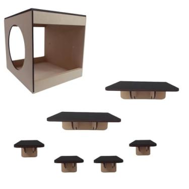Imagem de Brinquedo Playground Para Gatos em Mdf 6mm com Degraus Escada De Parede
