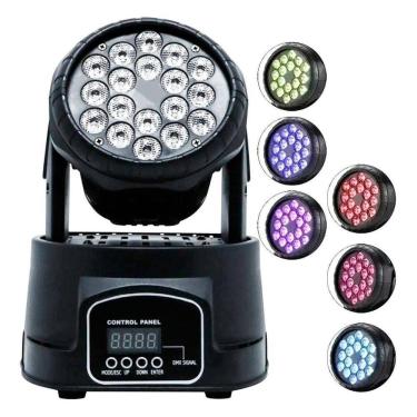 Imagem de Canhão Jogo De Luz Moving Head 18 Leds Profissional Lk-294