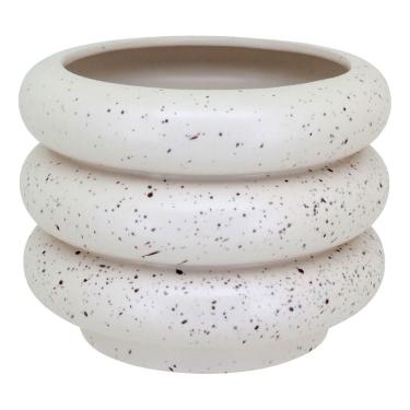 Imagem de CACHEPÔ VASO DECORATIVO PLANTA CERÂMICA 16x20x20cm MARFIM