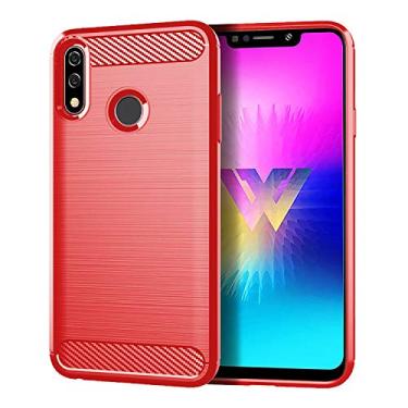 Imagem de NEKOYA Capa para LG W10, sensação macia, proteção total, anti-arranhões e impressões digitais + capa de celular resistente a arranhões para LG W10 vermelha