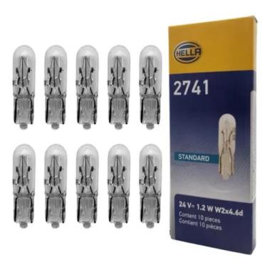 Imagem de Kit 10 Lâmpada Automotiva Pinguinho Painel Caminhão Ônibus 24V 1,2W - 