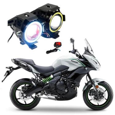 Imagem de Par Farol de Milha Angel Eye U7 para Moto Kawasaki Versys 650CC 2010 2