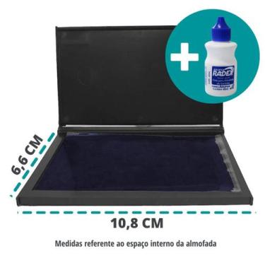Imagem de Almofada Carimbo Grande N3 Azul Com Tinta Refil - Radex 