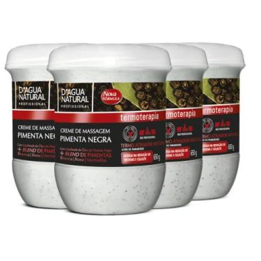 Imagem de Combo 4un creme termoativo pimenta negra 650g dágua natural