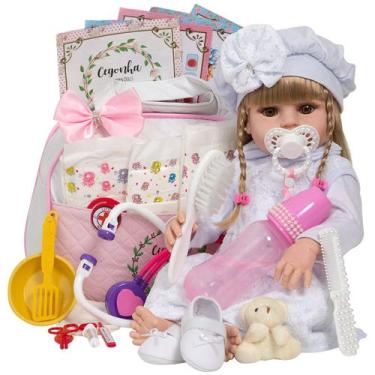 Imagem de Bebe Tipo Reborn Menina Gatinha Corpo de Vinil Pode Banho - Cegonha Re