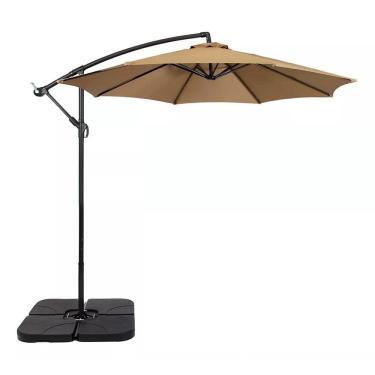 Imagem de Ombrelone Articulado Guarda Sol De Praia Jardim Lateral 3 Metros Bege Base 60l RM Decor