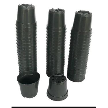 Imagem de 500 Vasos Pote 6 Plástico Muda 80Ml Suculentas Cactos - Azul Verde Gar