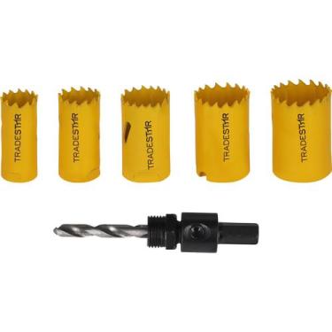Imagem de Jogo Serra Copo Bimetal 7 Pç C/ Adaptador Suporte Tradestar