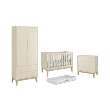 Imagem de Dormitório Classic 2 Portas com Pés Madeira Natural e Colchão D18 Bran