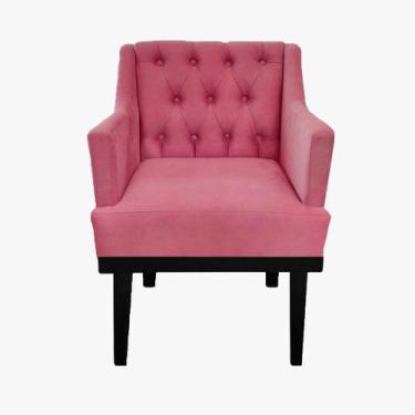 Imagem de Poltrona Decorativa Em Capitonê Para Quarto e Closet Classica Suede Ro