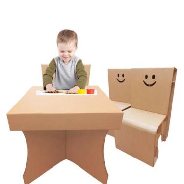 Imagem de Mesa Infantil de Atividades com 2 Cadeiras Papelão 3 a 6 anos - IAAI E