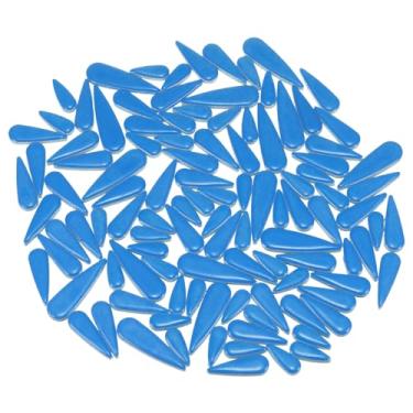 Imagem de uxcell Azulejos de mosaico de cerâmica, 200 g, folhas de flores em gota, blocos de mosaico para artesanato artístico e decoração de casa, azul lago