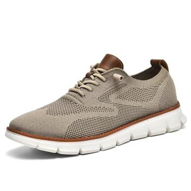 Imagem de Wearbreeze Tênis Oxford masculino casual de negócios – Sapatos sociais leves com cadarço para trabalho, viagens e deslocamento diário, Caqui, 43
