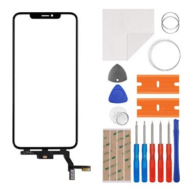 Imagem de E-yiiviil Substituição do digitalizador de lente de vidro frontal com conector compatível com iPhone iPhone Xs Max 6,5 polegadas com ferramentas
