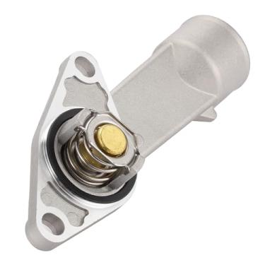 Imagem de A ABSOPRO Termostato de carro No.93275736 Conjunto de carcaça do termostato do refrigerante do motor para GM 1.6L Gas/LP liga de alumínio prateado durável