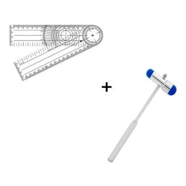 Imagem de Kit Martelo Buck Agulha e Pincel + Goniômetro Fisioterapia PVC - BIC