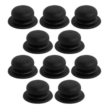 Imagem de 10 Pomel puxador de baquelite pretos premium pegador tampa de vidro para panelas e frigideiras