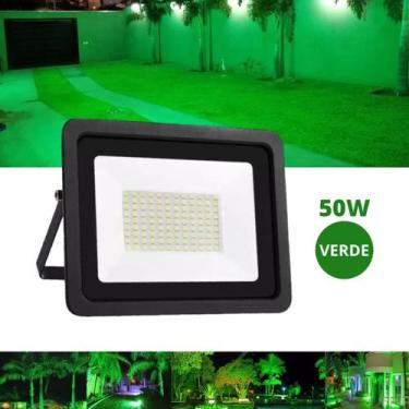 Imagem de Refletor 50W LED SMD Slim Mini Holofote Verde IP67 Bivolt - LED Force