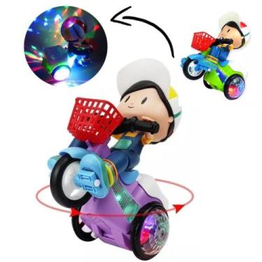 Imagem de Brinquedo Crianças Infantil Motocliclo que Anda Sai Som luz e Gira - R