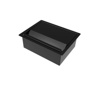 Imagem de Porta Esponja Inox Pintado Preto Com Tampa Embutir Granito E - HZ