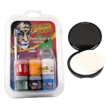Imagem de Tinta Liquida Tradicionais Pintura Facial com Pancake Branco - Rostinh