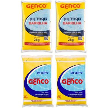 Imagem de Kit tratamento de piscina 2 Ph Certo 2 ph mais Genco 2kg