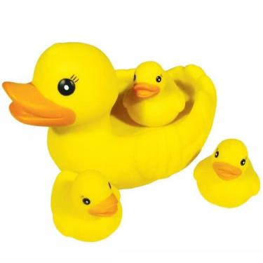 Imagem de Kit Saboneteira Bebê Patinho Brinquedo Para Banho Com 4 - Algazarra
