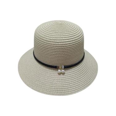 Imagem de Chapéu De Palha Feminino Com Detalhe Praia Verão Passeio - Lika Bijute