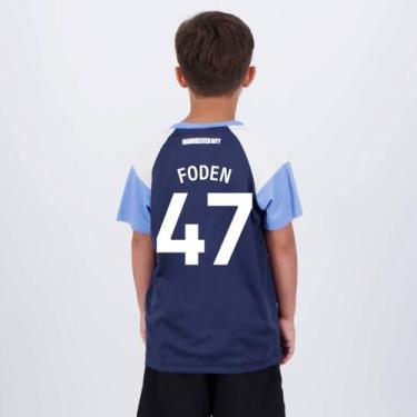 Imagem de Camisa Manchester City Foden 47 Irwell Infantil Marinho - Braziline, 1