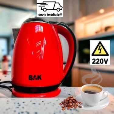 Imagem de Chaleira Elétrica De Inox Premium 1,8 Litros 220V Vermelha - Bak, 220V