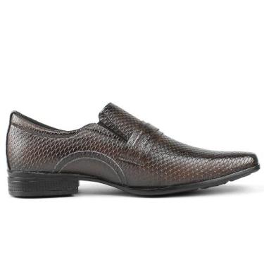 Imagem de Sapato Masculino Social  De Sintetico - LA Faire, Marrom, 41