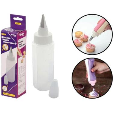 Imagem de Bisnaga Dupla Plástica Decoradora Para Cupcake Bolo Doces Confeitaria 