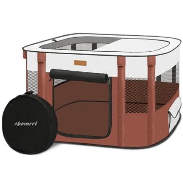 Imagem de Akinerri cercadinho para cães - canetas dobráveis ​​para gatos para pubby, gatinho, coelho, barraca portátil para animais de estimação com bolsa de transporte para acampamento de viagem inte