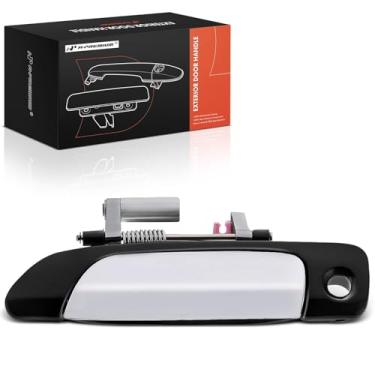 Imagem de A-Premium Maçaneta externa dianteira esquerda do lado do motorista com fechadura compatível com Honda Civic 2001 2002 2003 2004 2005, Sedan, caixa preta com alavanca cromada, substituição #