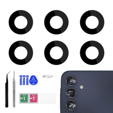 Imagem de BESJMYT Pacote com 2 para Samsung Galaxy A15 Lente de Câmera Traseira Adesivo de Substituição de Lente de Vidro com Ferramenta de Reparo Completo Kit de Reparo Pinça Pano de Pó para A15 SM-A155F