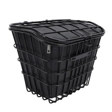 Imagem de Cesta de Bicicleta Dianteira Traseira, Cesta de Arame de Metal de Bicicleta Com Bolsa de Forro Removível, Suporte para Guiador de Bicicleta de Liberação Rápida, Cesta de