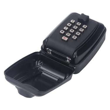 Imagem de Fechadura Com Chave Externa Caixa Chave de Combinação de 12 Dígitos Montada na Parede à Prova D'água Caixa Armazenamento de Cartão Caso Preto para Escritório Doméstico