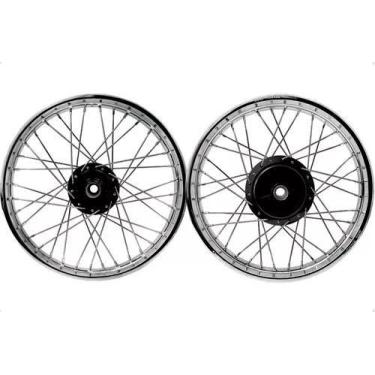 Imagem de Par Roda Jante Cubo Preto Titan Fan 150 160 Freio Á Disco - Pro Tork